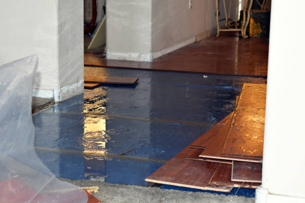 Professional Storm Water Damage Restoration technician working in Poy Sippi, WI